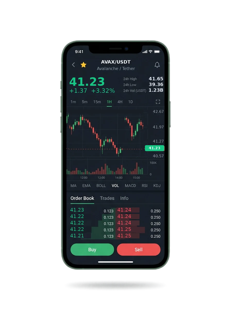 The same portfolio view on a phone screen